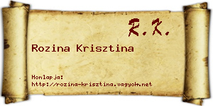 Rozina Krisztina névjegykártya