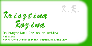 krisztina rozina business card